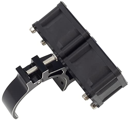 DKKY RC Motor Cooling Fan Heatsink 20000 RPM 54-58mm Ajustable Mount for ARRMA Axial 1/5 1/6 1/7 RC Models with 1717 5687 56113 2028 Motor (Black) - color: Black