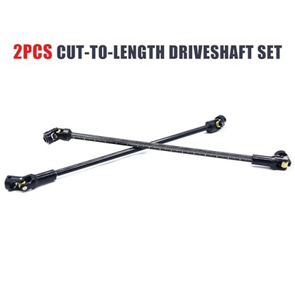 SCX10 Drive Shaft 2pcs 68-229mm Cut to Length Stainless Steel Driveshaft for 1/10 RC Crawler LCG Rig Sportys Scalers GSPEED Capra SCX10 Pro Element DIY SCX10(Black) - color: Black
