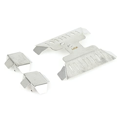 LCX Racing 1/10th RC Crawler Car Stainless Steel Guard Board, Skid Plate Armor & Axle Guard, Protector Skid Plate Axle Guard Set for Axial Capra UTB10, Upgrades Parts Accessories