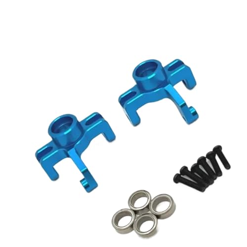 RC Steering Knuckle Block for WLtoys 144016 144018 1/14 Metal Steering Cup Bearing Rc Model Crawler Car Truck for Buggy Accessories Upgrade Parts(Blue) - size: Blue