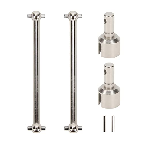 RCAWD Rear Driveshaft Set for 1/8 Losi LMT Upgrades, Dogbones & Diff Outdrive Drive Shafts for 4X4 Solid Axle Monster Truck #LOS04021, #LOS04022, Parts for #LOS242038, #LOS242049 Silver - color: Silver