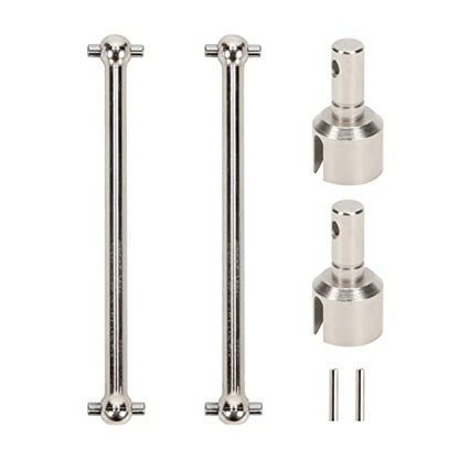RCAWD Rear Driveshaft Set for 1/8 Losi LMT Upgrades, Dogbones & Diff Outdrive Drive Shafts for 4X4 Solid Axle Monster Truck #LOS04021, #LOS04022, Parts for #LOS242038, #LOS242049 Silver - color: Silver