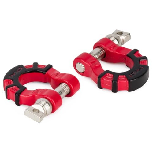 Metal RC Trailer Chain Hook Tow Rope Winch Shackles for 1/10 Crawler Axial SCX10 D90 D110 TRX4 TRX6 Redcat Tamiya RC Decoration Accessories 9 pcs/Set(Red)