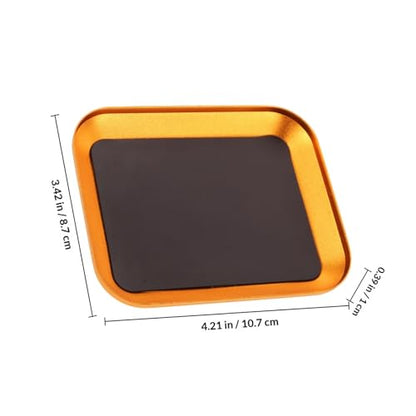 Ipetboom Portable Aluminum Alloy Screw Tray Organizer Tool with Magnetic Pad for Rc Repair and Maintenance, Golden Metal Parts Bowl Reducing the Risk of Losing Screws, for Model Airplane