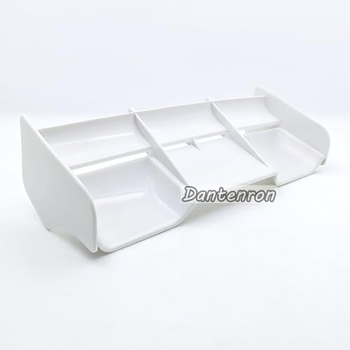 1/8 RC Car Force Rear Spoiler High Down Force Body Wing Tail Compatible with 1:8 Scale RC Off Road Short Course Truck Buggy Racing Car (White) - color: White