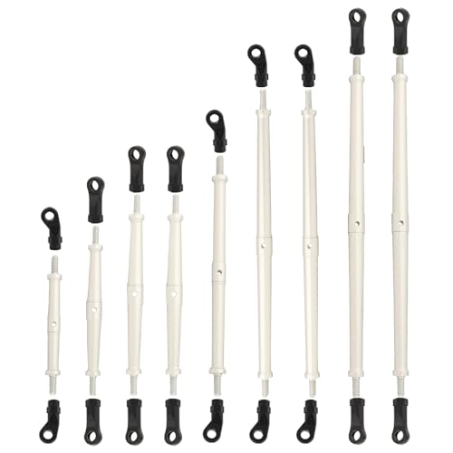 9pcs/lot Aluminum Alloy Link Rod Chassis Kit Linkage for 1/10 RC Car Axial SCX10 III JT Gladiator RC Crawler Upgrade Part (Silver)