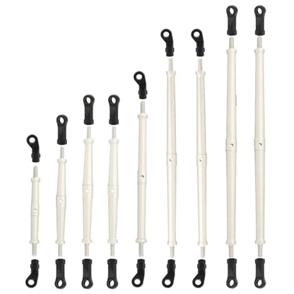 9pcs/lot Aluminum Alloy Link Rod Chassis Kit Linkage for 1/10 RC Car Axial SCX10 III JT Gladiator RC Crawler Upgrade Part (Silver)