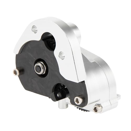 MEUS Racing SCX24 Transmission Aluminum Complete Gearbox for 1/24 Axial SCX24 RC Crawler (Brushless, Silver)