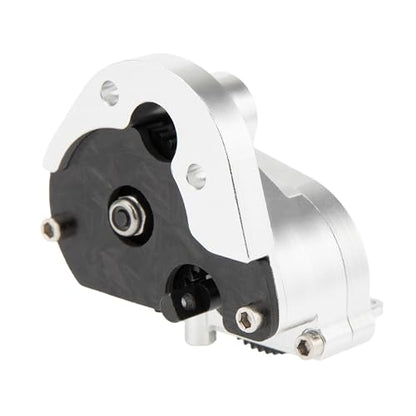 MEUS Racing SCX24 Transmission Aluminum Complete Gearbox for 1/24 Axial SCX24 RC Crawler (Brushless, Silver)