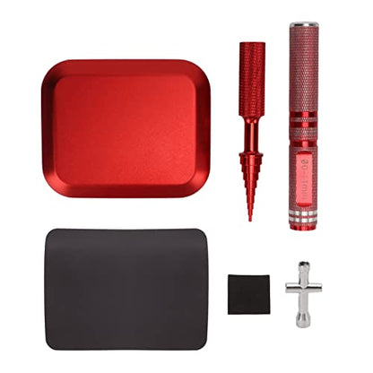 RC Repair Tools Kit, Punch Cross Wrench Body Reamer Set for Remote Control Model Upgrade Maintenance, Aluminum Alloy Stainless Steel RC Car Part with Magnetic Screw Tray, Universal (Red) - color: Red