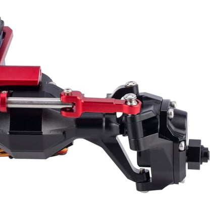 Aluminum BTA Servo Mount with Scale Hydraulic Steering Link for 1/10 RC Crawler, Compatible with Vanquish Phoenix VS4-10 F10 Portal Axle Upgrade Parts