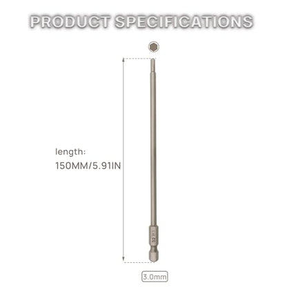 RC Hex Bit 6 Inch Power Bits 4mm for Screwgun/Power Drill(3MM X 3PCS) | High-speed Steel Precision Screwdriver Bits,Hex Head Allen Wrench Drill Bit Set,Magnetizable Tips,S2 alloy steel - size: 3MM X 3PCS