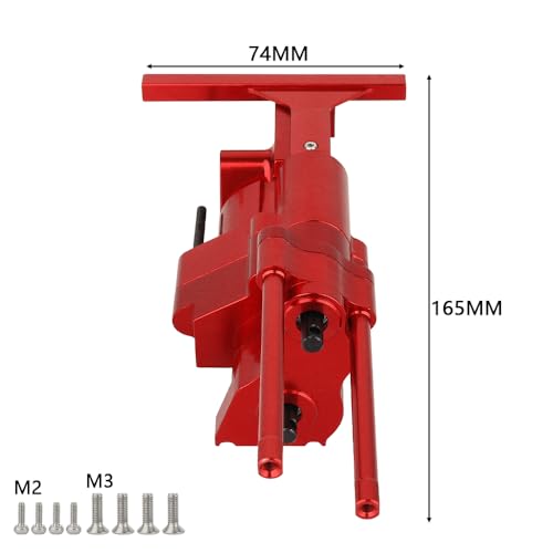 All Metal Gearbox Transmission Case with Gear Set Connector Post Rod for Axial SCX10 Pro 1/10 RC Crawler Upgrade Parts (red) - color: Red