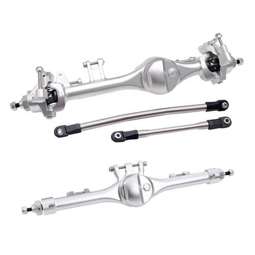 F10T Aluminum Front Rear Straight Axle Complete for 1/10 RC Crawler Axial SCX10 II Vanquish VS4-10 Phoenix F10T Upgrade Parts (Silver Set) - color: Silver Set