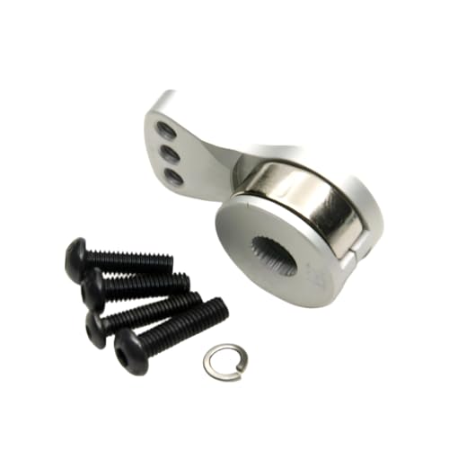 Aluminum Alloy 25T Servo Saver 3 Holes Adjustable Servo Horn 25T Adjustable Arm Compatible with Futaba Tamiya Servos 1/10 RC Car Crawler SCX10 Capra TRX4 TRX6 RC Boat Parts (Silver-M) - color: Silver-m