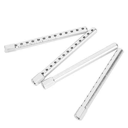 T best RC Car Shell Column, 4Pcs Aluminum Alloy RC Car Body Shell Post Holder RC Spare Parts for HSP 1/10 122037(Silver)