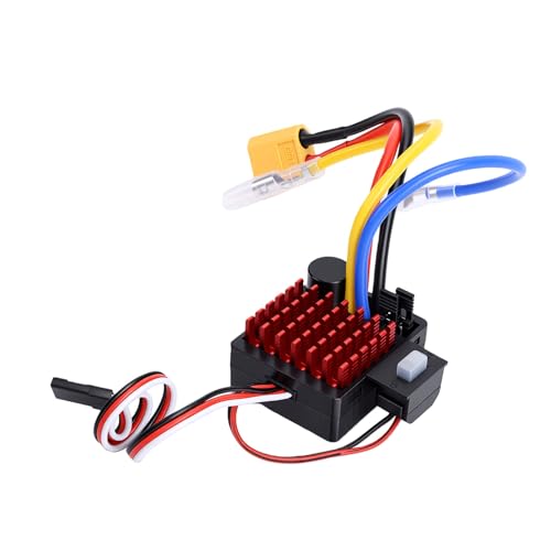 60A Brushed ESC, RC Car Electronic Speed Controller, Waterproofing for 1/10 Scale, Crawler Car ESC with Stable Throttle, Replacement Parts for RC Crawlers