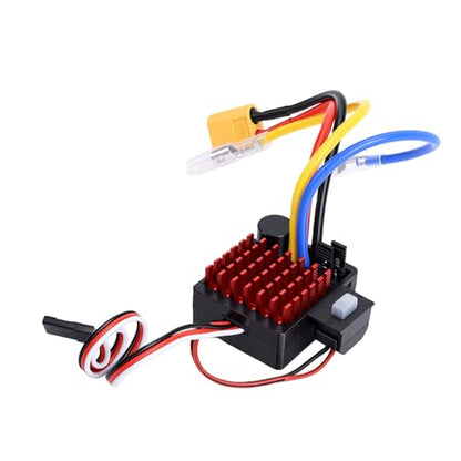 60A Brushed ESC, RC Car Electronic Speed Controller, Waterproofing for 1/10 Scale, Crawler Car ESC with Stable Throttle, Replacement Parts for RC Crawlers