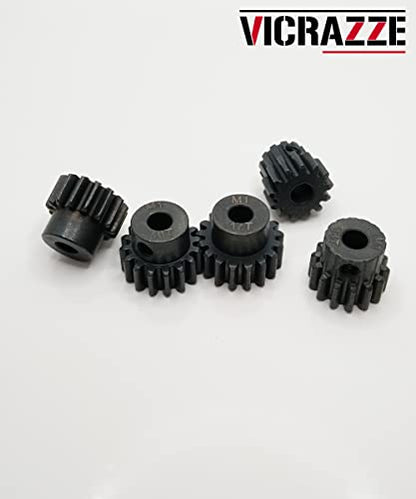 Steel M1 Pinion Gear Set 13T 14T 15T 16T 17T for 1/8 1/10 RC Car | Hardened Steel, Fits 1/8 1/10 RC RC Buggy, Short Course, Truggy and Monster Truck,CNC Machined