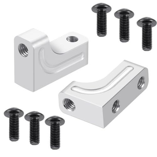4PCS RC Aluminum Alloy Servo Mounts 1/10th RC Crawler Car CNC Machined Aluminum Servo Mount for SCX10 90047 Wrangler 1/10 RC Crawler Car Upgrades (Silver) - color: Silver