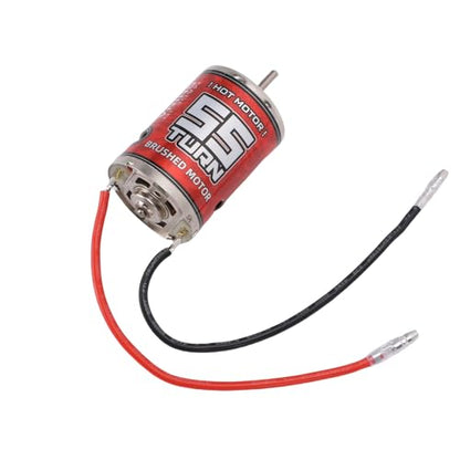 RC Crawler Motor, High Torque Copper Winding 55T, 540 Brushed Motor Direct Soldering Leads 1/10 Scale for RC Enthusiasts Off-Road Adventures Rock Crawling and Vehicle Upgrade Projects