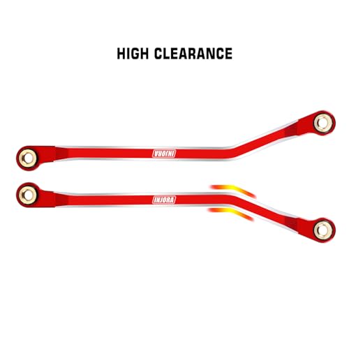 INJORA Aluminium High Clearance Links for TRX4M High Trail K10 F150（Red） - color: Red