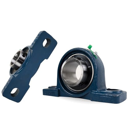UCP208-24 Pillow Block Bearing (2 Pack), 1-1/2 inch Bore, 2 Bolt Flange Mounted, Solid Cast Iron Base, Self-Alignment - size: UCP208-24