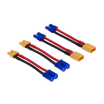 4pcs XT30 to EC2 Male Female RC Connector Adapter with 16awg 2inch Wire(E56-4)