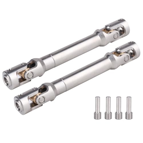 2pcs Hobbyfire 1/10 RC Crawler Drive Shafts Stainless Steel Universal Joint Driveshaft for Axial SCX10 II III Traxxas TRX4 Redcat Gen8 Gen7 Element Upgrades Parts(92-122mm) - style: 92-122mm