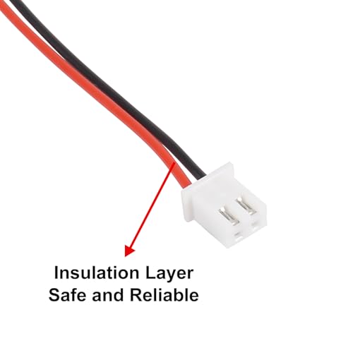Alinan 20pcs JST-XH2.54mm 2 Pin Connector Kit, Included 10pcs Mini 2 Pin 26AWG Female Connector Plug with 200mm Cable Wire and 10pcs Micro 2Pin Male Connector Plug - color: 2Pin 26AWG 200mm Cable
