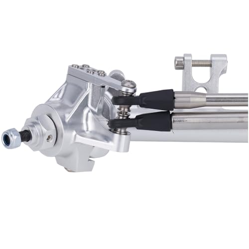 HD44 Axles, 1/10 RC Offset Straight Axles, CNC Aluminum Integrated Front & Rear Axles with High-Strength Steel Gears, for 1/10 RC Crawlers Vanquish VS4-10 & Axial SCX10 II Upgrades (Silvery) - color: Silvery