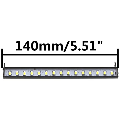 5.51" RC 15Led LED Light Bar Kit Roof Lamp Body Shell Roof Light Compatible with Traxxas TRX-4 SCX10 Wraith 90046 D90 SCX10 II CC01 Redcat Gen7 Gen8 1/10 RC Crawler Car Truck (White)