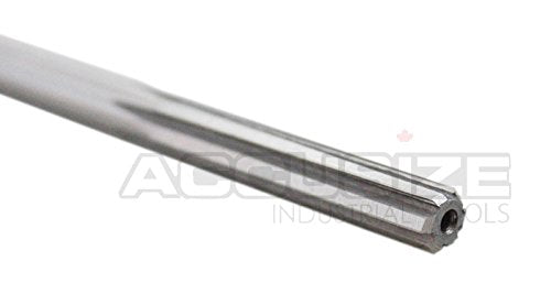 Accusize Industrial Tools 1/4'' H.S.S. Straight Shank Straight Flute Chucking Reamer, Flute Length 1-1/2'', Oal 6'', Right Hand, 6 Flute, 5015-0045 | 1/4" HSS Straight Shank Straight Flute Chucking Reamer, Flt Len 1-1/2", OAL 6", Right Hand Cut, 6 Flute,