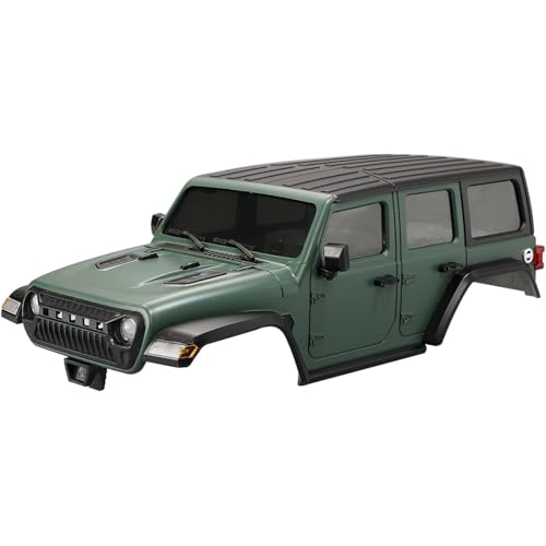 6.10inch/155mm Wheelbase Shell ABS Hardtop Body Kit Replacement Part for TRX4M Bronco Defender AX8560 1/18 RC Crawler Chassis (Green) - color: Green