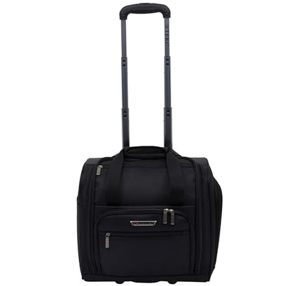 TPRC 15” Underseat Carry-On Luggage Airline Approved Personal Item with USB Charging Port, Black - color: Black
