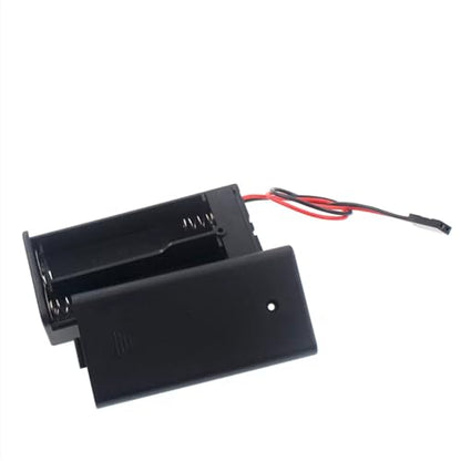 2Pcs Battery Holder with Dupont 2Pin Connector On/Off Switch for 3V AA 2 Cell, 2 x 1.5V AA Battery Power Case Plastic Box with Cover Leads for Arduino DIY (2AA Covered with Dupont) - size: 2AA covered with dupont