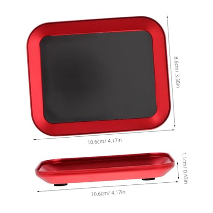 TEHAUX Aluminum Alloy Parts Tray for Screws Bolts Nuts Versatile Storage Plate for Rc Models Garage Crafts Precision Design Stylish Red