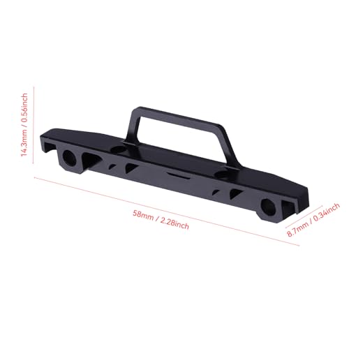 HobbyPark Metal Aluminum Front Bumper with D-Ring Tow Shackle, Replacement for Axial SCX24 1/24 RC Crawler Car