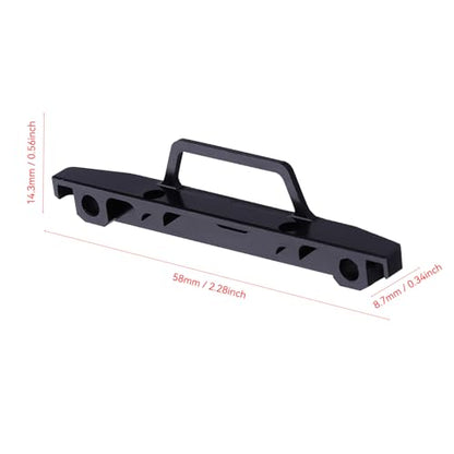 HobbyPark Metal Aluminum Front Bumper with D-Ring Tow Shackle, Replacement for Axial SCX24 1/24 RC Crawler Car