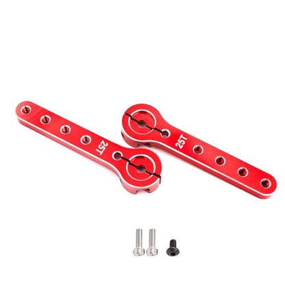 25T Metal Servo Arm 56mm for 30-100CC Balsa Airplanes 1/10 RC(2PCS Red) | Extension Servo Horn for 1/10 Car Boat Futaba HSP Wltoys Axial SCX10 Parts,CNC Machining - color: 2pcs Red
