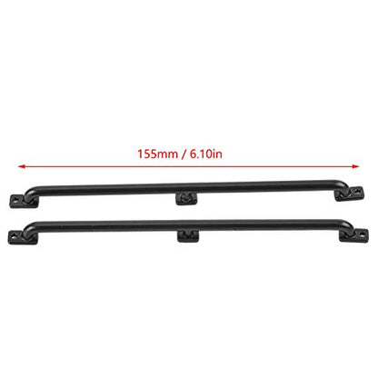 Metal RC Body Handrail Set, Durable, Easy Installation for Crawlers in 1:10 Scale, Black, 2 Pieces (155cm)