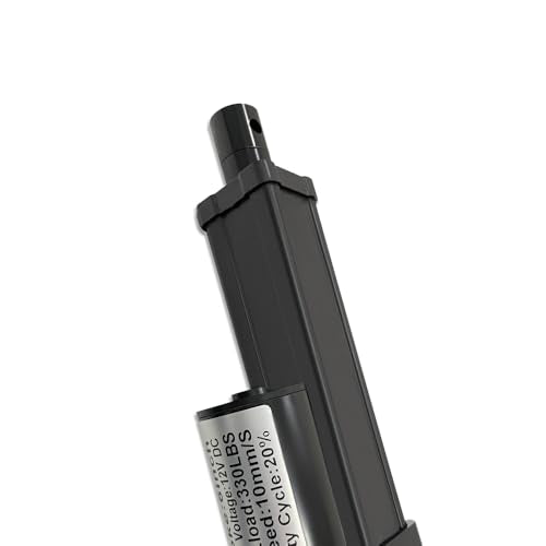 4" (100mm) Stroke 12V Silent Electric Linear Actuator Black | 330lbs (1500N) Load Capacity, IP55 Waterproof - color: Black, size: 4"
