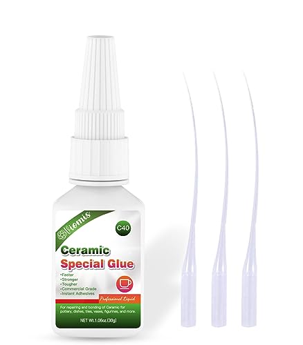 30g Ceramic Glue, Instant Ceramic Super Glue for Porcelain &Pottery | Fast Drying | Heat Resistant | Waterproof Strong Adhesive for Bonding Ceramic, Dishes, Tiles, DIY Crafts - size: Ceramic Glu
