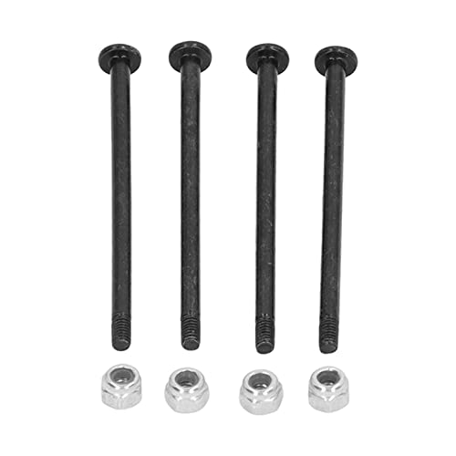 Generic 4Pcs RC Car Screws Kit Steel Black Silver Nuts Remote Control Car Accessories with Rustproof Anti Loose for 144010 144002 124016 124017