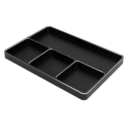 POCREATION RC Screw Tray Aluminum Alloy Magnetic Parts Organizer with 4 Grids 128 X 90 X 9.5 Mm for RC Car Plane Helicopter Boat Repair Workbench Use (Black) - color: Black