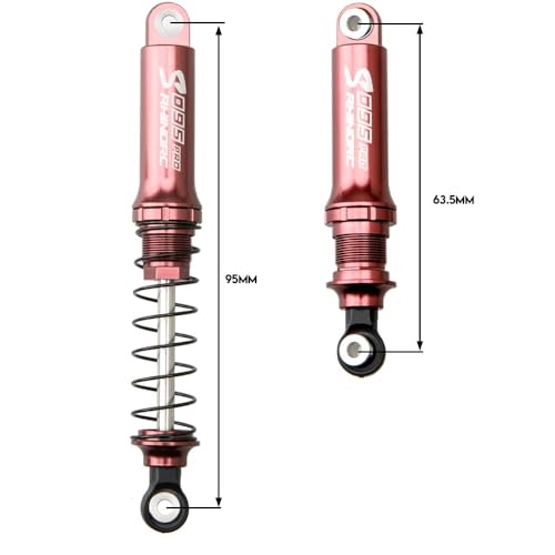 RC Shock Absorber S095 Pro-P4,4PCS 95mm,1/10 Scale Adjustable Shocks for 2-4KG MOA Shafty Axial SCX10 TRX-4 Crawler Trucks Upgrade Parts(S095 Pro-P4) - color: S095 Pro-P4