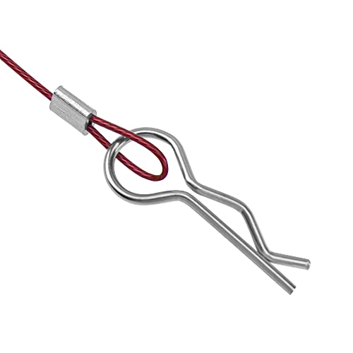 8Pack ShareGoo Metal Clip R Pin Rod with Steel Anti-Lost Rope RC Body Shell Clip Wire Compatible with 1/8 1/10 Traxxas HSP Arrma Axial Redcat RC Car Truck Crawler (Red) - color: Red