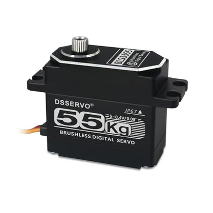 55kg Brushless RC Servo All Metal IP67 Waterproof High Torque Fast Digital Steering Motor - size: 55KG-270° (Brushless)