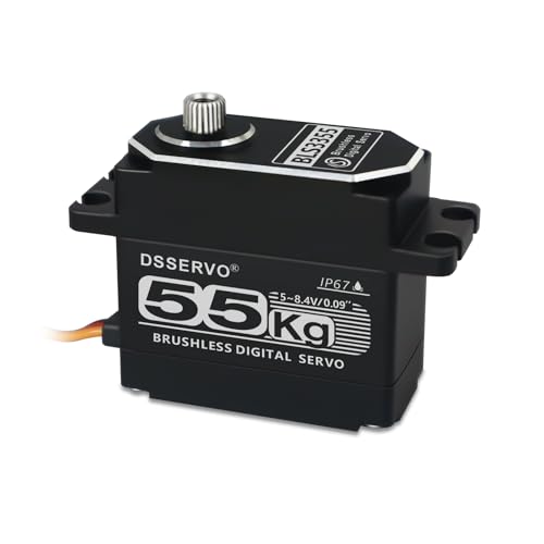 55kg Brushless RC Servo All Metal IP67 Waterproof High Torque Fast Digital Steering Motor - size: 55KG-270° (Brushless)