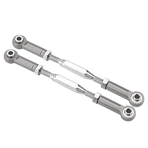 RC Truck Steering Rods, 2 Pcs Aluminium Alloy Steering Linkage Rods for Slash 1/10 Scale RC Truck Remote Control Car Spare Part Accessory (Grey)